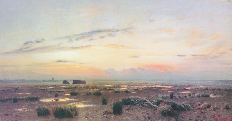 Isaac Levitan Marsh at evening oil painting image